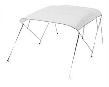 Båtbimini-top, 4 bågar 600D polyesterkapell 244x185-198x137 cm, ljusgrå