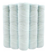 Set med 5 spolade vattenfilterpatroner Anti-sediment 9 tum 3/4 - 20 mikron Kompatibel med 10 tums filter Tillverkad i Frankrike - Shlm