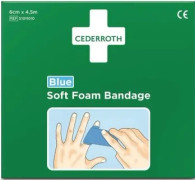 Förband, Cederroth Soft Foam, blå, 6 cm x 4,5 m