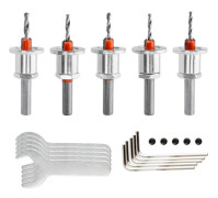 5 st Försänkare Borr Set med Justerbart Djupstopp 8mm Skaft 90° Försänkare Borr 2.8mm 3mm 3.2mm 3.5mm 4mm