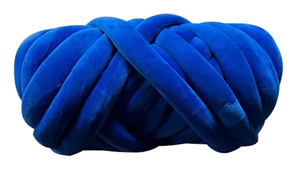 Tubgarn Stort Twist Tubgarn för Stickning Sammet Fläta Bomullstråd för DIY Handgjord Filt Kudde Djurnäste Kungsblå Royal Blue