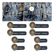 Justerbara midjebandsknappar, 8-pack elastiska byxförlängare för jeans och kjolar, hållbara återanvändbara, passar för män och kvinnor