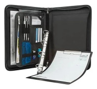 Werner Dorsch Elegance - Dokumentmapp med dragkedja - konstläder, strukturerad nylon - svart (585001)
