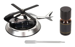 Bil Doftspridare med Solroterande för att Lindra Stress, Rena Lukter, Helikopter Bilparfym Dekoration för Kontor, Bar, Silver