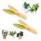 Wood Leaf Cleaning Brush for Plants - 2-Piece Plant Duster with Wooden Handle - Garden Tool for Indoor and Outdoor