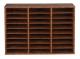 Litteraturorganisatör, 27 fack, 80x29,7x55 cm, brun, förvaringshylla i trä