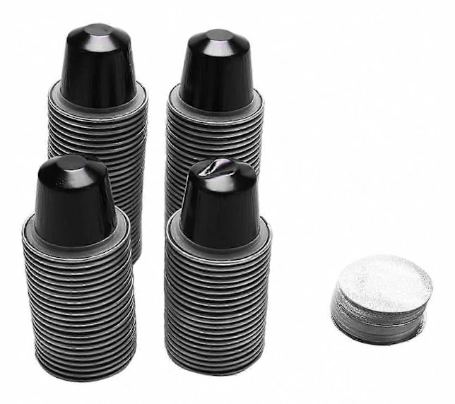 100 Set Påfyllningsbara Kaffekapselkoppar Engångs Nespresso Pod för Nescafe Automatisk Kaffemaskin Matförpackning Café Tillbehör