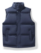 Väst Herr Höst- och Vintertrend Ståkrage Väst Termisk Väst Enfärgad Enkel Sportig Casual Jacka 5XL