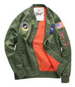 Tunn Flygjacka Herr Casual Ståkrage Jacka Amerikansk Vår och Höst Plus Size Plus Size Jacka XL