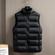 Dunväst Herr Höst och Vinter Slim och Varm Ärmlös Väst Väst Väst Plus Size Tjock Mans Jacka XL svart
