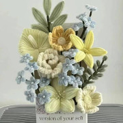 DIY Blomsterbukett Kit - Piprensare Hantverksset med Presentförpackning Handgjort Konstkit *Lime Dream* Lime Dream