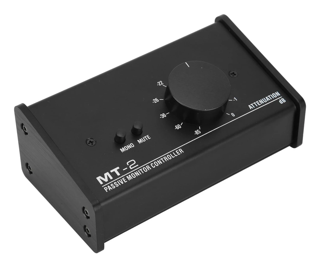 Passiv Monitor Controller XLR och 3,5 mm Gränssnitt Stor Volymratt Mute Kontroll Passiv Stereo