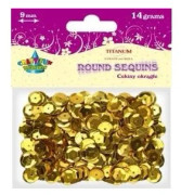 Titanum Runda paljetter 9mm/14g guld CM9G bpz