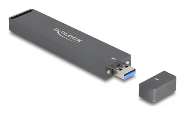 Delock - Förvaringslåda - external enclosure for M.2 NVME PCIe SSD or SATA SSD with USB 10 Gbps Type-A male - M.2 - M.2 NVMe Card / SATA 6Gb/s - US...