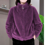 Kappa Dam Vinter Plus Sammet Vadderad Dubbelsidig Sammet Ståkrage Tröja Dam Cardigan Dragkedja Greppa Tröja Dam 3XL
