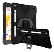 eSTUFF - Baksidesskydd för surfplatta - polykarbonat, silikon - svart - 10.2" - för Apple 10.2-inch iPad (9:e generation)