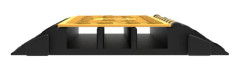 Kabelskyddsramp, 3 kanaler, 94,5x50x8 cm, svart gul, gummi
