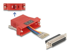Delock Assembly Kit - Seriell adapter - DB-25 (hona) skruvbar till RJ-12 (6 stift) (hona) - individuellt tilldelningsbar seriell gränssnitt - röd