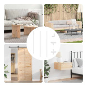 vidaXL PVC Rör 2 st Vit 12,2 x 1,8 x 500 mm PP och PE