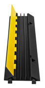 Kabelskyddsramp, 3 kanaler, 103x30x5,5 cm, svart gul, gummi