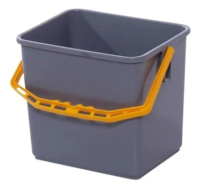 Inventar hink Tina Trolleys 240x190x220 mm, 6 l, grå, PP m. gul handtag