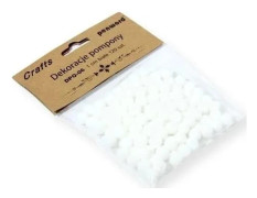 Dekorationer pompoms 1cm vita 120st