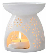 Keramisk diffusor/diffusor för eteriska oljor med värmeljus Keramisk oljediffusor/brännare för eteriska oljor/aromdiffusor för hem, kontor och toaletter