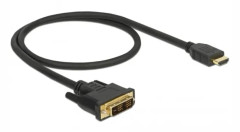Delock - Adapterkabel - enkel länk - DVI-D hane till HDMI hane - 50 cm - trippelskärmad - svart - tumskruvar