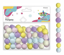 Titanum pom-poms av polyester 16 mm mix 60 st
