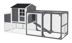 Hönshus med Holk Box 1,9 m² yta, Gran Grå