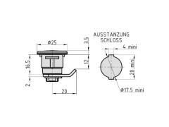BASI HS 330 KD, Mailbox lock, Rostfritt stål, Rostfritt stål