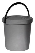 Plast Team hink med lock 16 L grå