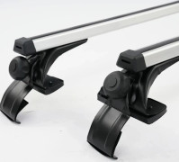 Takräcke - Universella lastbågar - Aluminiumlegering - 75 kg kapacitet - Justerbar 122–130 cm - För bilar utan takreling - Mörkgrå