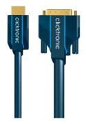 ClickTronic 7.5m HDMI/DVI Adapter, 7,5 m, HDMI, DVI-D, Guld, 4,95 Gbit/sek., Blå