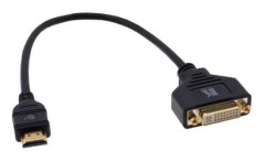  99-9497110 - Kramer ADC-DF/HM - Videokort - HDMI / DVI - HDMI (hane) till DVI-I (hona) - 30 cm - formpressad