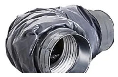 Flex ljuddämpare Ø125-1200 - MF/MF 25 mm iso. PE-yta