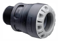 PLASTLINE rak push-in övergång 63 mm x 2" nippel för dragfast skarvning av PE-rör