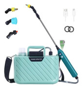 5L AutoPump Tryckspruta, Elektrisk Växtspruta med 3 Justerbara Munstycken, Uppladdningsbar Teleskopisk Lans, USB Uppladdningsbar (Grön)