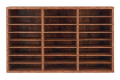 Litteraturorganisatör, 24 fack, 80x29,7x49 cm, brun, förvaringshylla i spånskiva