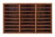 Litteraturorganisatör, 24 fack, 80x29,7x49 cm, brun, förvaringshylla i spånskiva