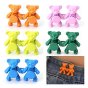 5 Set Cute Bear Button Pins Adjustable Waist Buckles Jeans Tighten Waist Adjuster Button, No Sewing Required Instant Button