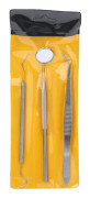 3 st/set Rostfritt Stål Tandverktyg Mun Spegel Sond Pincett Tänder Rengöring Hygien Kit