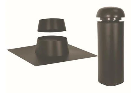 SABETOFLEX takhuv 160, längd 600 mm, taklutn. 0–9°, svart/svart med stålinklädnad (2 st med rör och inbyggnad/inklädnad). Levereras UTAN bärning.