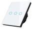 Touch Light Switch Maclean, Triple, Glass, White With Round Backlight Button, 86x86mm, MCE70W