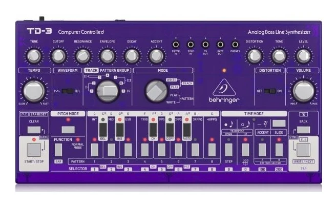 Behringer TD-3-GP bas-synth lila