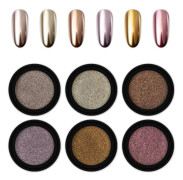 6 st nagelkonstpulverset 6 färger glitter DIY nagelkonstpigmentpulverkit för nagelkonst