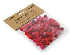 BREWIS Dekorationer pompom 1 cm röd mix 120 st