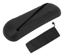 Silikon makeup borstehållare Bärbar Dammtät silikon kosmetisk borste Organizer för resor Stor Svart