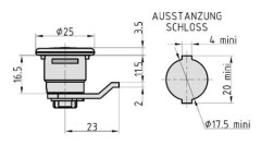BASI HS 327 KD, Mailbox lock, Rostfritt stål, Rostfritt stål