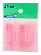 100 st påse dubbelhuvud tandrengöring tandpetare munvård tandtrådssticka tandpetare (rosa)